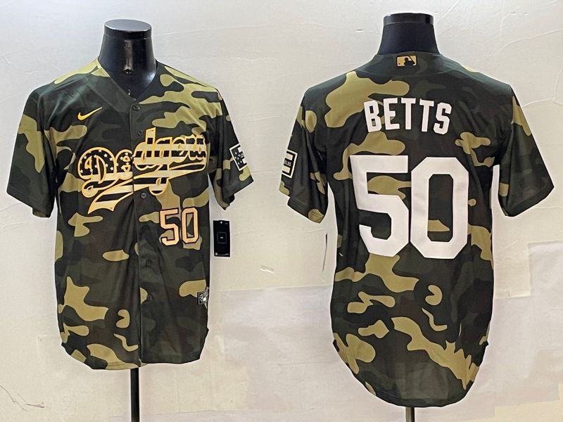 Men Los Angeles Dodgers #50 Betts Camo Joint Name 2025 Nike MLB Jersey style 10->los angeles dodgers->MLB Jersey